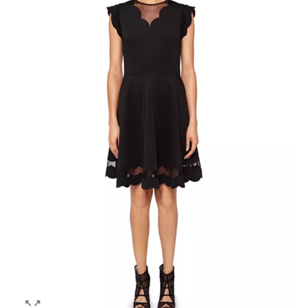 Ted Baker Elegant Black Scalloped Mini Dress, only worn one.